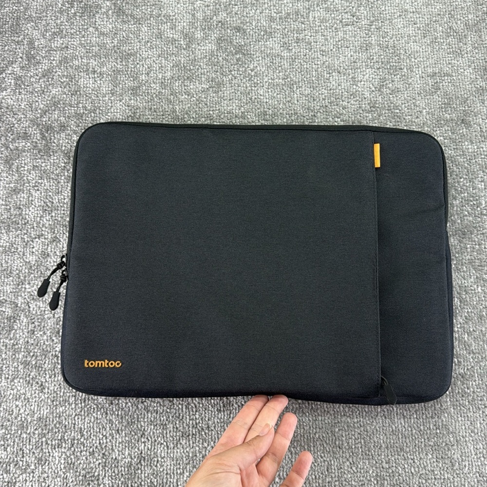 Tomtoc Black Protective Laptop Sleeve Case Zip Around Padded